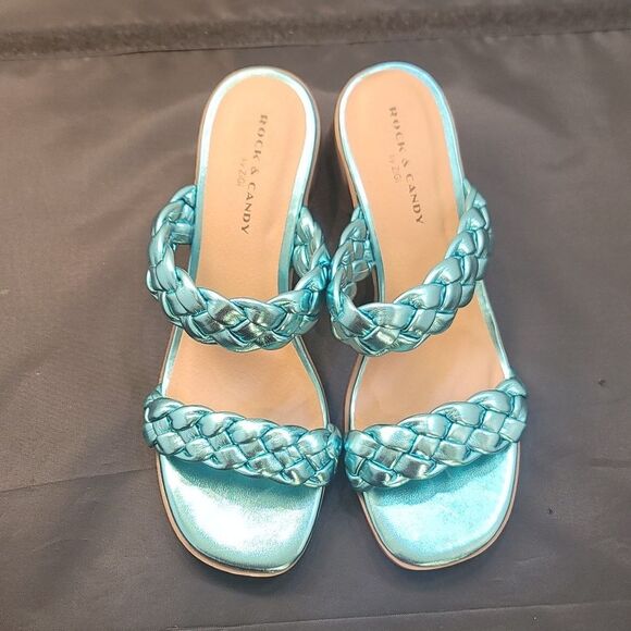 BRAND NEW ROCK&CANDY BY ZIGI DOUBLE BRAIDED STRAPS LOW BLOCK-HEEL SANDAL - Picture 2 of 16